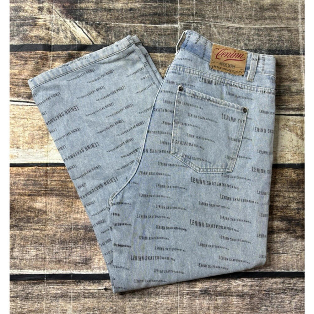 Leninn Jeans Men's 32x26 M Skateboarding Blue Cotton Straight Leg